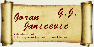 Goran Janićević vizit kartica